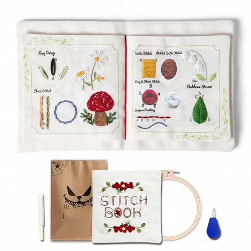 TenDawn Embroidery Stitch Book Kit, 12 Stitches, Basic Set - color: Basic Kit