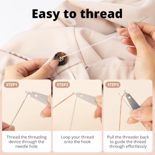 ZMLLAYE Sewing Kit, 37 Pcs Big Eye Sewing Needles Set with Threader
