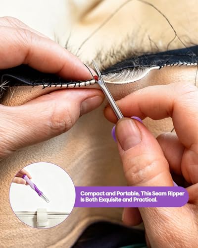 5Pcs Needle and Thread Seam Ripper, Remover Stitch Tool for Sewing/Knitting - color: Purple
