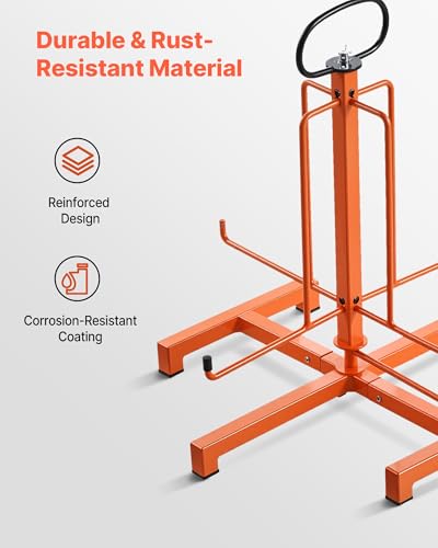 VEVOR Cable Dispenser, Floor or Stud Mounted, Wire Spool Rack, Portable Wire Rack Dispenser with Anti-Slip Metal Handle for Wiring Transport, Swivel Eyelet, for Electrical, Industrial and Retail Use - style: Wire Dispenser