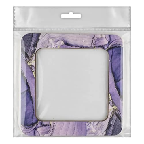 Magnetic Embroidery Hoop Medium – 4"x4" Inner Size, Square Wooden Hoop for Perforated Paper & Plastic Canvas, Amethyst Purple | FLMP-019 - color: Amethyst