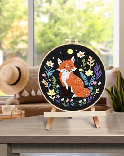 TINDTOP Embroidery Kit for Beginners Adult, Fox Embroidery Kit - color: Fox