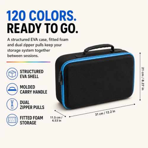 MERATIA Diamond Art Storage Organizer, 120 Jars with Accessories - color: Blue-120 Slots