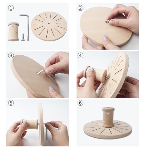 Lampstop Bobbin Rack for Embroidery Floss Beech Wood Floss Organizer (Round) - color: Round