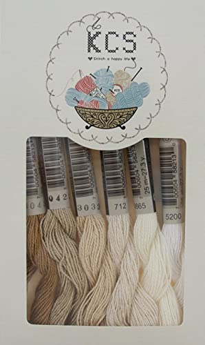 KCS 162 Yards(150 Meters) Mercerized Pearl Cotton Crochet Needlepoint Thread,Size 5,6 skeins,Mixed Color 01 - color: 6color01, size: 6 skeins