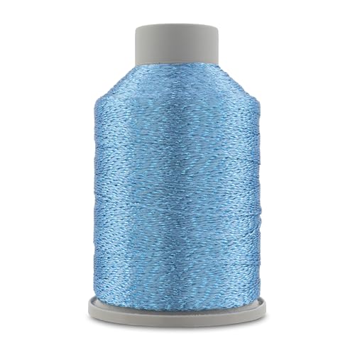 YarnArt Camellia Metallic Shimmer Fine Yarn – Polyester & Metallic Thread for Crochet, Embroidery & Jewelry Making – 20g & 50g Skeins, 192m (Sky Blue, 50g Skein) - color: Sky Blue, size: 50g Skein