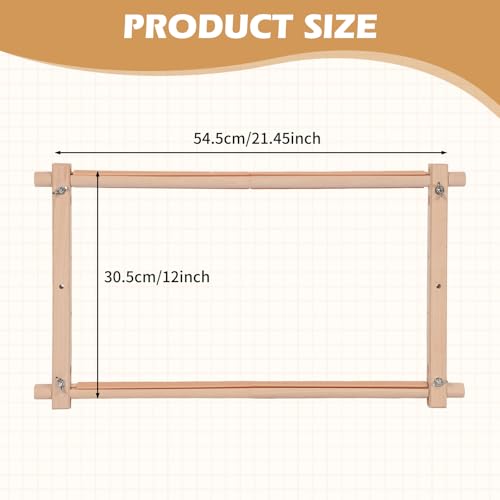 Beech Wood Cross Stitch Frame 21.4in×12in Scroll Stitching Holder Adjustable Embroidery Hoop Holder Quilting & Cross Stitch Frame for Needlepoint & Cross Stitch Supplies