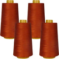 Superpunch SuperSew Thread, 4 Cones of 3000 m, Pack of 4, Burnt Orange 150 - color: Burnt Orange 150
