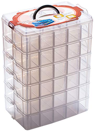 Sooyee 6 Layers Stackable Storage Container 60 Adjustable Compartments - color: Clear, size: 6 Tier