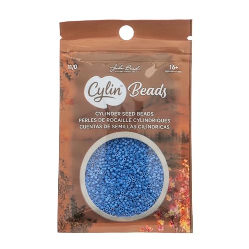 John Bead 25g Cylin Beads Opaque Blue Cerulean 11/0 Glass Cylindrical Seed Beads for Jewelry Bracelets Necklaces Earrings Making Embroidery - color: Blue Cerulean
