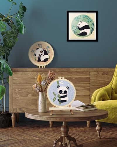 TINDTOP Punch Needle Kits, Panda Punch Embroidery Kits for Adults - color: Cute Panda