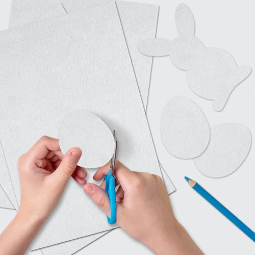 20 Pcs White Felt Fabric Sheet 8" x 12" Assorted Color Felt Fabric Sheets for Crafts DIY Handcraft Sewing Squares Patchwork Nonwoven - color: White