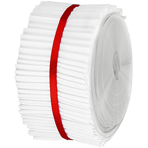 Tegeme 40 Pcs White Cotton Jelly Fabric Strips for Quilting Sewing, 2.55" - color: Basic Style