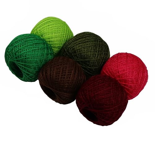 KCS Mercerized Pearl Cotton Thread Size 8 Crochet Needlework Embroidery Threads Ball (6, 15) - color: 15