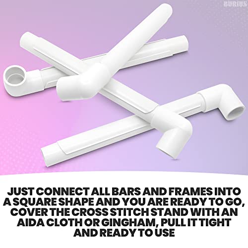 Plastic Cross Stitch Frame, Square Snap Embroidery Hoop for Quilting