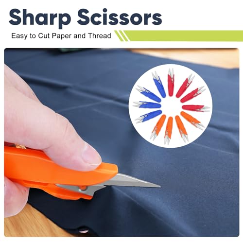 UCEC 12Pk Thread Snips, Yarn Scissors for Crocheting & Embroidery Sewing - color: 12pack 3color