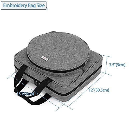 LoDrid Embroidery Project Bag, Square Supplies Storage Tote, Gray, Bag Only - color: Gray