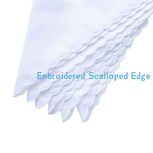 6 Pack of Ladies Embroidery Cotton Handkerchiefs Lace Wedding Hankies - color: E1 New