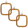 Framendino, 3 Pack Imitation Wood Embroidery Hoops Cross Stitch Craft Hoop Frame for Holiday Decoration 5.71"x6.5" - size: 5.71" x 6.5"