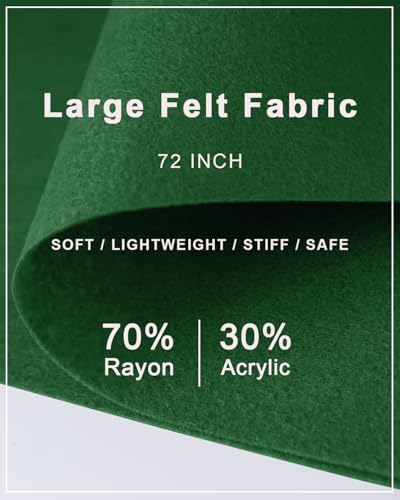 Green Felt Fabric 72" x 36", Large Stiff Craft Felt Sheet, Hunter Green - color: Hunter Green, size: 72" X 36" (1 Yard)