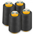 AK TRADING CO. 4-Pack Dark Gray All Purpose Sewing Thread Cones (6000 Yards Each) of High Tensile Polyester Thread Spools for Sewing, Quilting, Serger Machines, Overlock, Merrow & Hand Embroidery - color: DARK GRAY