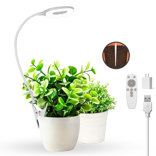 Full Spectrum Clip On LED Grow Lights for Indoor Plants, 5W, 1-Pack, White