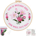 Louise Maelys Easter Tulip Rose Embroidery Kit for Beginners DIY - color: Easter Flowers