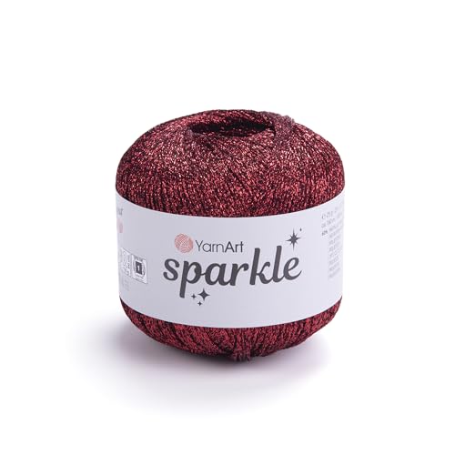 YarnArt Sparkle - Metallic Glitter Yarn, Fine Lightweight Yarn for Crochet & Knitting, Amigurumi, Cardigans, Shawls, Bag Making, Soft Craft (1345) - color: 1345