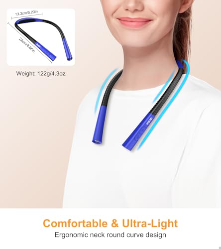 Gritin Book Light, Eye Caring 4-Color&5-Brightness Neck Light Reading Light - color: Dark Blue, size: Upgraded