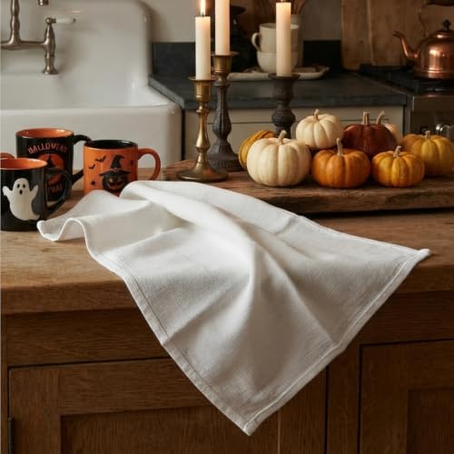 WHITEWRAP Flour Sack Towels 18x28 – 100% Cotton (Pack of 3), Reusable Kitchen Tea Towels for Baking, Crafts, Embroidery Ideas - color: White, size: 18"x28"- Pack of 3