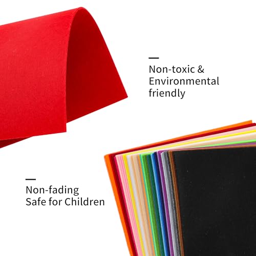 40PCS 12 x 12”(30 X 30cm), 2mm Thick Stiff Felt Fabric Sheets Assorted Colours Felt Pack DIY Craft Squares Nonwoven Used for DIY Crafts Ornament Crafts