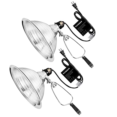 VIVOSUN 2 Pack Clamp Lamp Light with Detachable 8.5 Inch Aluminum Reflector - size: 8.5 Inch-2 Pack