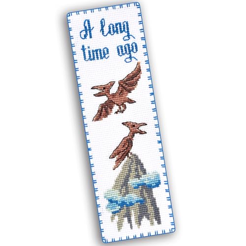 Povitrulya Dinosaur Counted Cross Stitch Kit Pterodactyl - DIY Bookmark Set for Hand Embroidery, Suitable for adultss - color: Pterodactyl