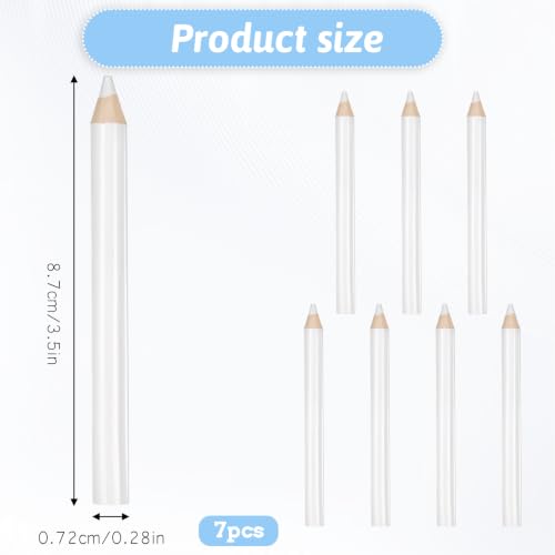 7PCS Fabric Pencils for Sewing, White Fabric Marking Pencils Sewing Marker Tailors Chalk for Fabrics Wipe Quilting Fabrics Pencil for Dressmakers Sewings DIY Crafts (8.5 cm)