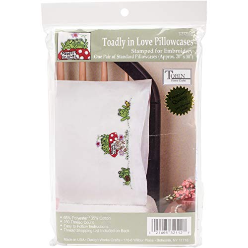 Toadly in Love Pillowcases for Embroidery