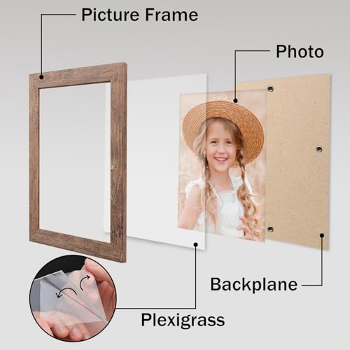4x6 Picture Frame Wood 4x6 Frame for Wall and Tabletop Vintage Brown - color: Brown, size: 4x6