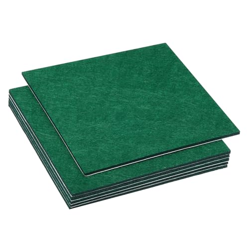 PATIKIL 10x10 Inch Lamp Base Felt, 6Pcs 3mm Thickness Square Felt Furniture Pad Soft Adhesive Non-Slip Anti-Scratch Backed Felt for Lamp Furniture DIY Craft, Dark Green - color: Dark Green, size: 10x10 Inch