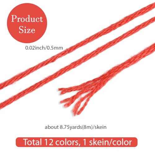 12 Skeins Rainbow Embroidery Thread Variegated Floss for Sewing - color: Colorful
