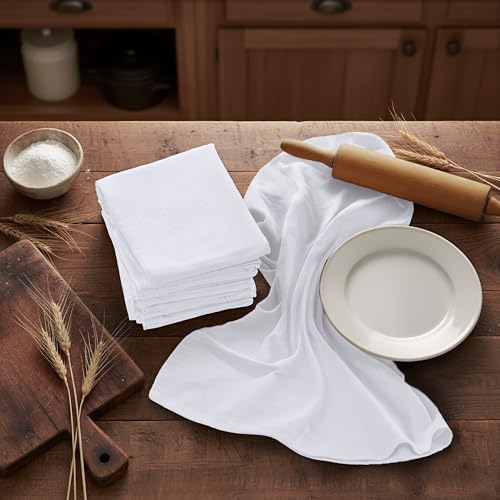 Utopia Kitchen White Flour Sack Towels [6 Pack - 28 x 28 Inch] 100% Cotton - color: White, size: 6 Pack