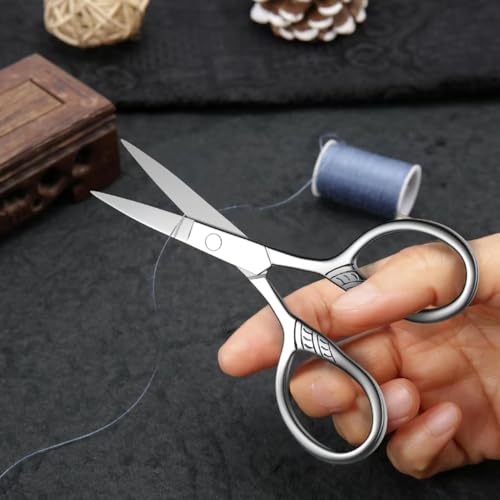 Stainless Steel Small Scissors with Textured Handle - All Purpose for Arts, Crafts, Sewing, Office & Kitchen, Sharp & Durable Cutting Tools - size: 1 Piece Small Scissors