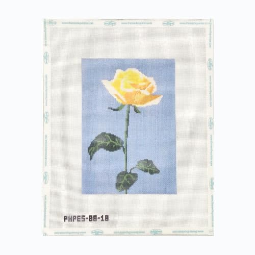 Howie's Needlepoint Flower Needlepoint Kits for Adults & Beginners, 18 Mesh Printed Needlepoint Canvas, Stamped Patterns Canvas Starter Kits(Yellow Rose,7"x 5") - color: Yellow Rose