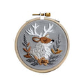 Christmas Embroidery Kit DIY Hand Embroidery Starter Cross Stitch Kits, Christmas Ornaments Embroidery with Stamped Pattern,Cotton,Threads,Needles,Instructions for Adults Beginners (Reindeer) - color: Reindeer