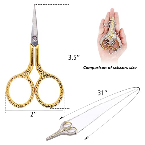 BIHRTC Stainless Steel Sharp Tip Sewing Snips Thread Cutter Safety Scissors - color: Gold
