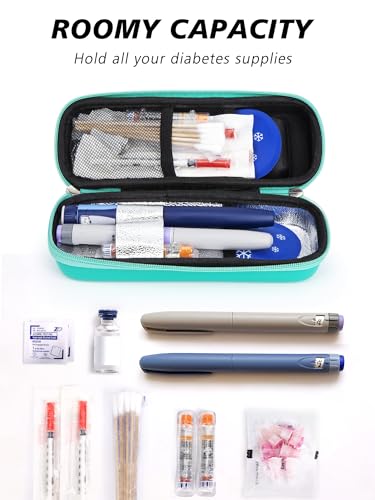 YOUSHARES Insulin Cooler Travel Case, Peptide Travel Case with Temp Display - color: 02 Green
