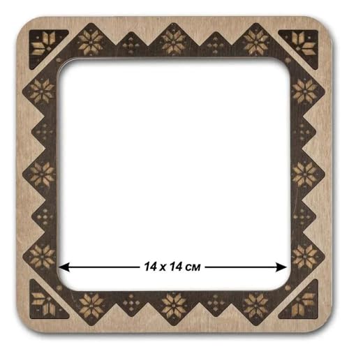 Magnetic Embroidery Hoop Big – 5.5"x5.5" Inner Size, Square Wooden Hoop for Plastic Canvas & Perforated Paper, Nordic Light Wood Finish | FLMP‑028 - color: Nordic