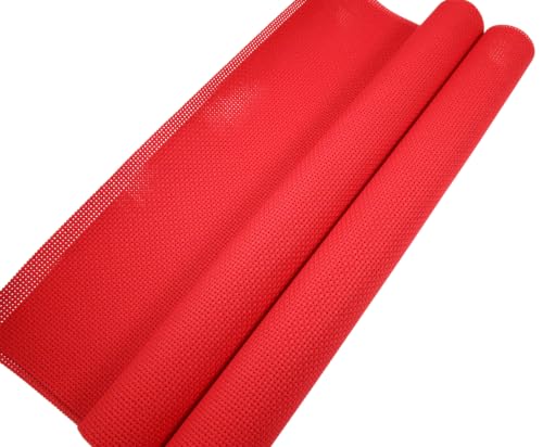 KCS 2 pc of 15" x 18"(38cmx45cm) 11 Count Cross Stitch Cotton Aida Cloth Needlework Fabric Box (Red, 11CT) - color: Red, size: 11CT