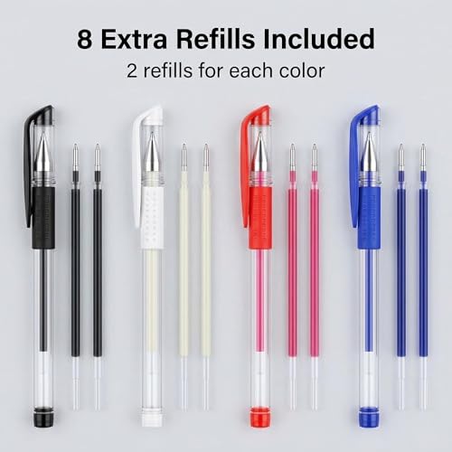 ibotti 4‑Color Heat Erasable Fabric Marking Pens with 8 Free Refills