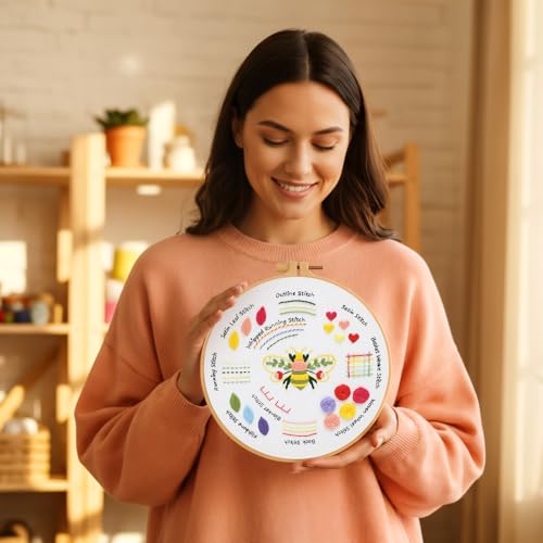 Louise Maelys 4 Pack Embroidery Kit for Beginners Stitch Practice Set - color: 4 embroidery