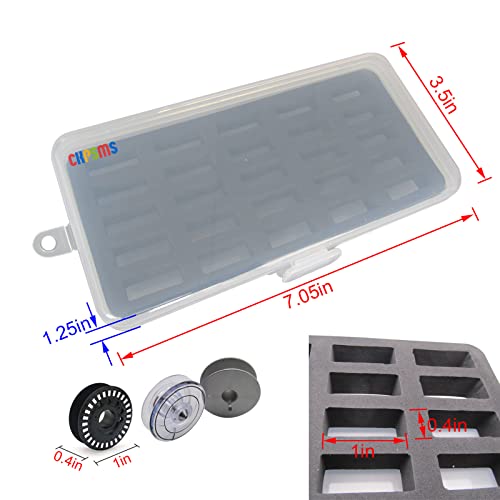 CKPSMS Brand -# BB-25B Box 2Pack Bobbin Case for Jumbo (M Size) Bobbin (Box Only) Hold 50PCS Bobbins (Type:50 Holes (for Jumbo Bobbin))