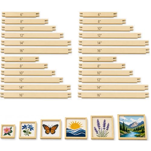 KAQAHIDO 6 Szie Needlepoint Stretcher Bars, 24pcs Set - size: 4Pcs Set ( 6"+8"+10"+12"+14"+16")